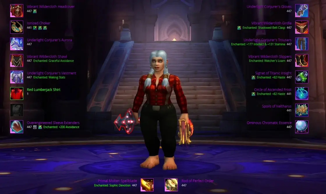 Gear Of The Fire Mage In The World Of Warcraft: Dragonflight Season 2 10.1.5