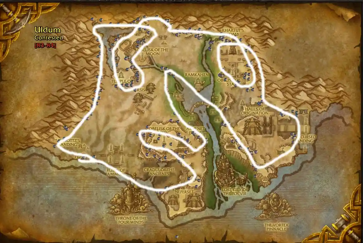 Wow Cataclysm Classic Mining Guide (1-525) - Nodes Location Map